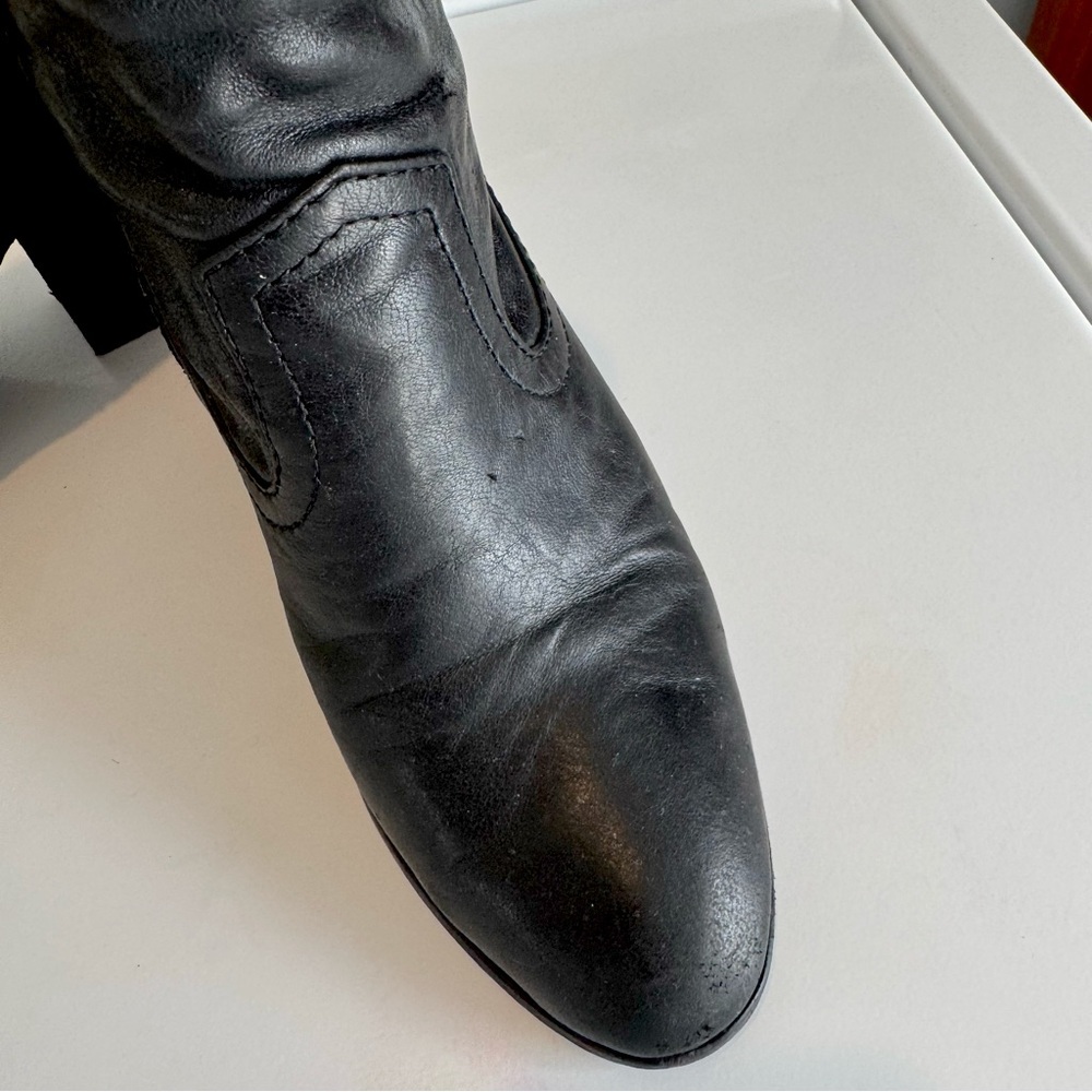 Frye Essa Bootie Black Leather Boho Western High Heel Ankle Bootie 7.5M - Picture 3 of 13